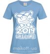 Жіноча футболка 2019 welcome Блакитний фото