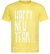 Мужская футболка Happy new year champange Лимонный фото