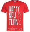 Чоловіча футболка Happy new year champange Червоний фото