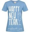 Жіноча футболка Happy new year champange Блакитний фото
