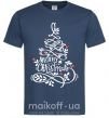 Мужская футболка Merry Christmas tree Темно-синий фото