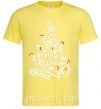 Мужская футболка Merry Christmas tree Лимонный фото
