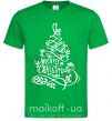Мужская футболка Merry Christmas tree Зеленый фото