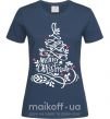 Жіноча футболка Merry Christmas tree Темно-синій фото