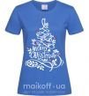 Жіноча футболка Merry Christmas tree Яскраво-синій фото