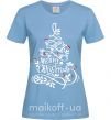 Женская футболка Merry Christmas tree Голубой фото