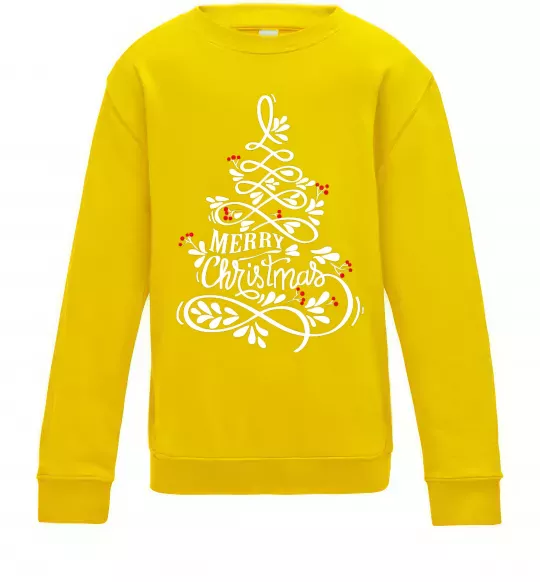 Дитячий світшот Merry Christmas tree Сонячно жовтий фото