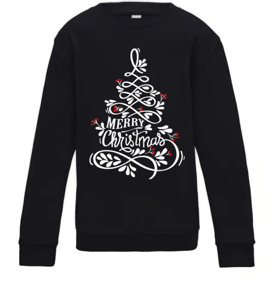 Дитячий світшот Merry Christmas tree Чорний фото