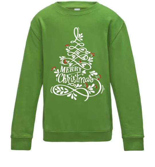 Дитячий світшот Merry Christmas tree Лаймовий фото