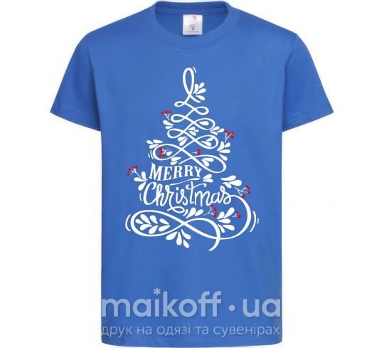 Детская футболка Merry Christmas tree Ярко-синий фото
