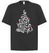 Футболка Оверсайз Merry Christmas tree Черный фото