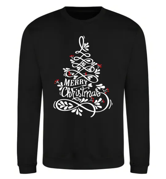 Світшот Merry Christmas tree Чорний фото
