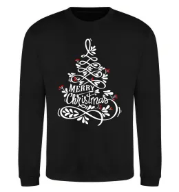 Свитшот Merry Christmas tree Черный фото