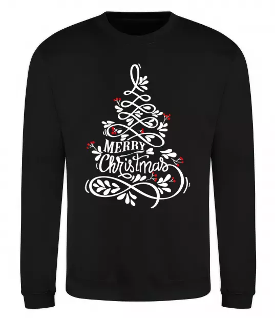 Світшот Merry Christmas tree Чорний фото