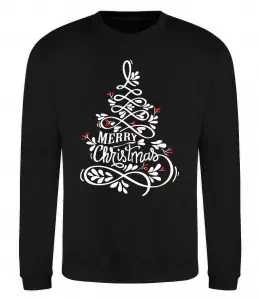 Свитшот Merry Christmas tree Черный фото