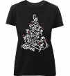 Жіноча преміум футболка Merry Christmas tree Чорний фото