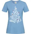 Женская футболка Merry Christmas tree Голубой фото