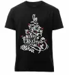 Мужская премиум футболка Merry Christmas tree Черный фото