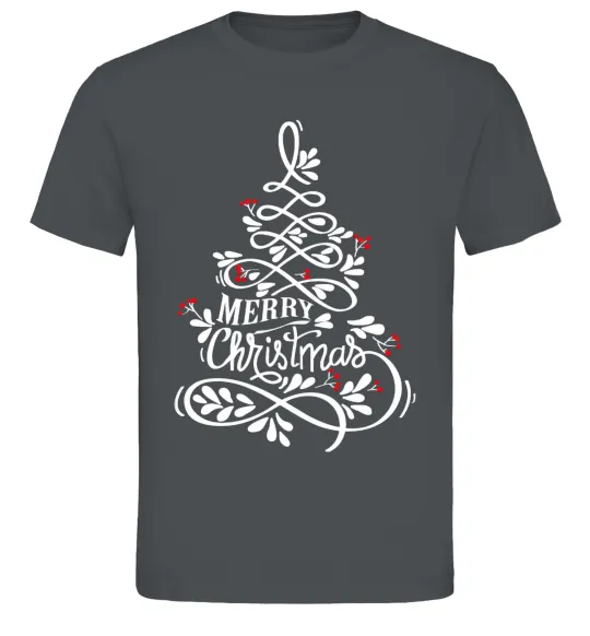 Чоловіча футболка Merry Christmas tree Графіт фото