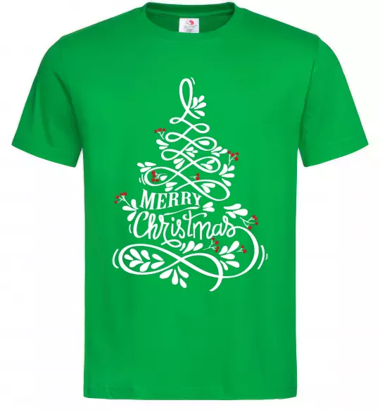 Чоловіча футболка Merry Christmas tree Зелений фото