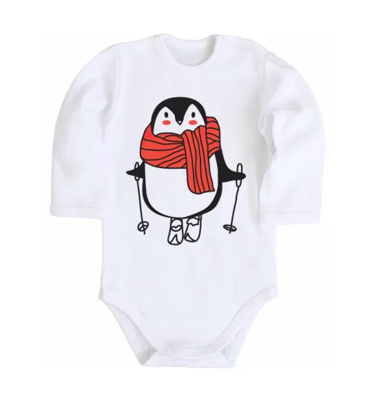 Дитячий бодік Penguin man Білий фото