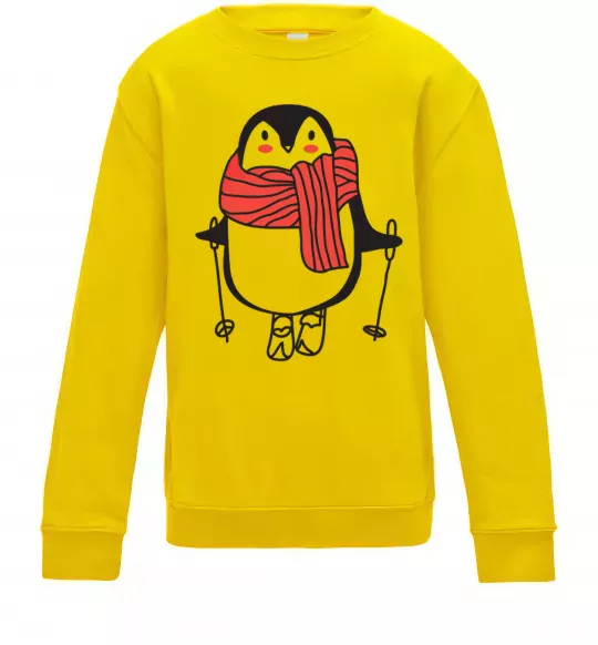 Детский Свитшот Penguin man Солнечно желтый фото