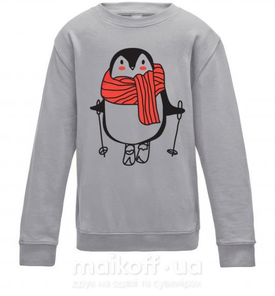 Дитячий світшот Penguin man Сірий меланж фото