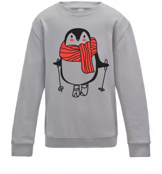 Детский Свитшот Penguin man Серый меланж фото