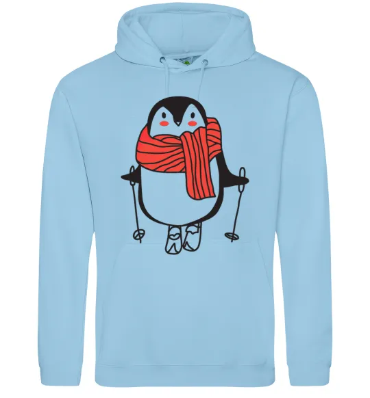 Чоловіча толстовка (худі) Penguin man Блакитний фото