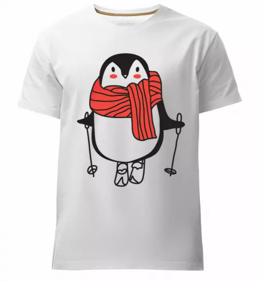 Мужская премиум футболка Penguin man Белый фото