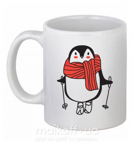 Чашка керамическая Penguin man Белый фото