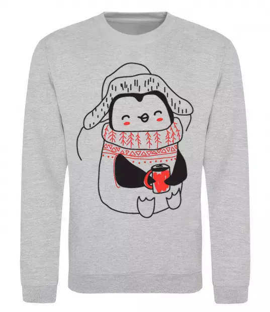 Світшот Penguin woman Сірий меланж фото