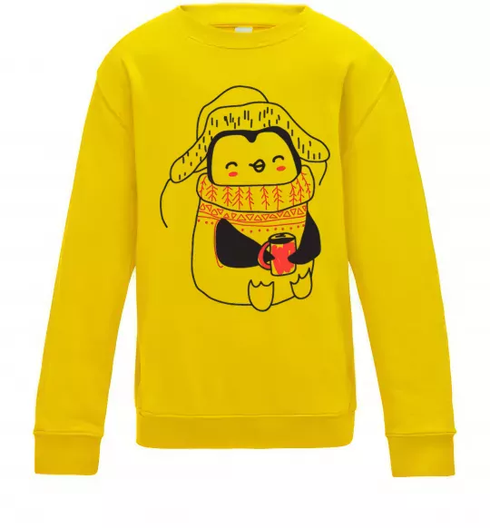 Дитячий світшот Penguin woman Сонячно жовтий фото