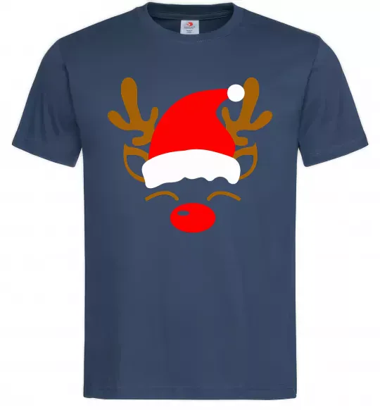 Чоловіча футболка Chrismas deer father Темно-синій фото