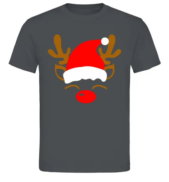 Чоловіча футболка Chrismas deer father Графіт фото