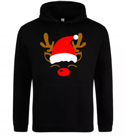 Мужская толстовка (худи) Chrismas deer father Черный фото
