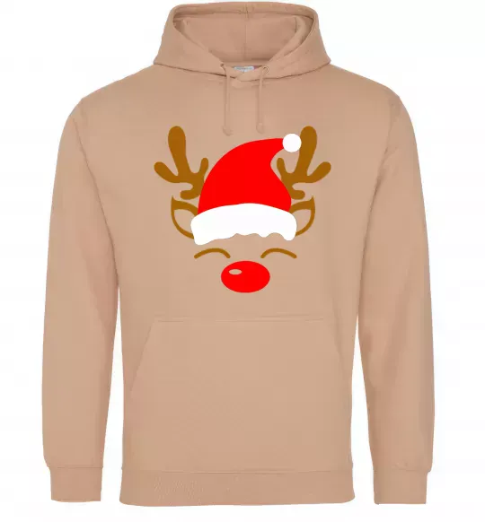 Мужская толстовка (худи) Chrismas deer father Песочный фото