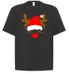 Футболка Оверсайз Chrismas deer father Черный фото