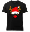 Мужская премиум футболка Chrismas deer father Черный фото