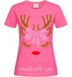 Жіноча футболка Chrismas deer mother Яскраво-рожевий фото