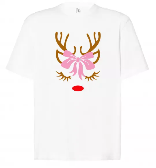 Футболка Оверсайз Chrismas deer mother Белый фото