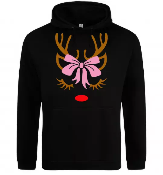 Жіноча толстовка (худі) Chrismas deer mother Чорний фото