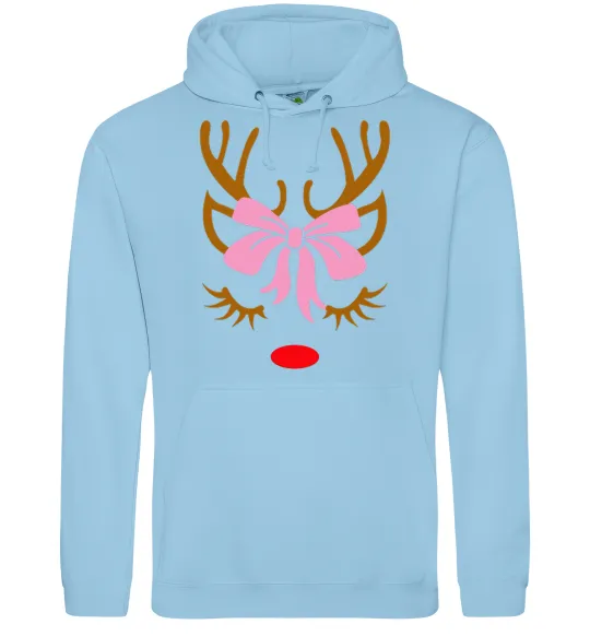 Женская толстовка (худи) Chrismas deer mother Голубой фото