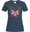 Женская футболка Chrismas deer mother Темно-синий Женская футболка Chrismas deer mother Темно-синий фото