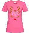Женская футболка Chrismas deer mother Ярко-розовый Женская футболка Chrismas deer mother Ярко-розовый фото