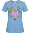 Женская футболка Chrismas deer mother Голубой Женская футболка Chrismas deer mother Голубой фото