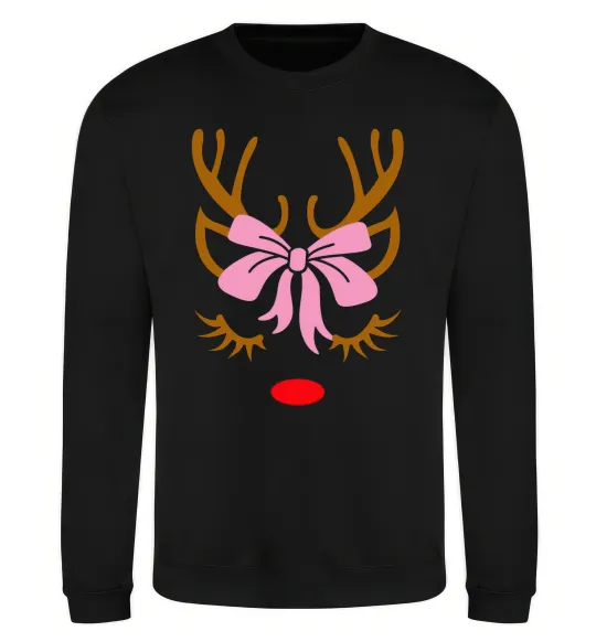 Світшот Chrismas deer mother Чорний фото