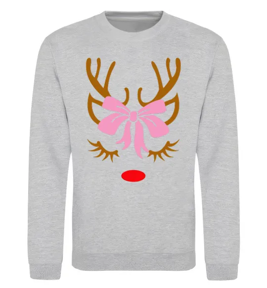 Світшот Chrismas deer mother Сірий меланж фото