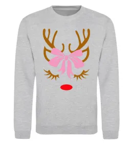 Світшот Chrismas deer mother Сірий меланж фото