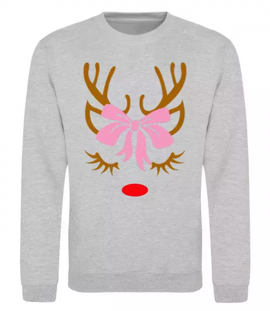 Свитшот Chrismas deer mother Серый меланж фото